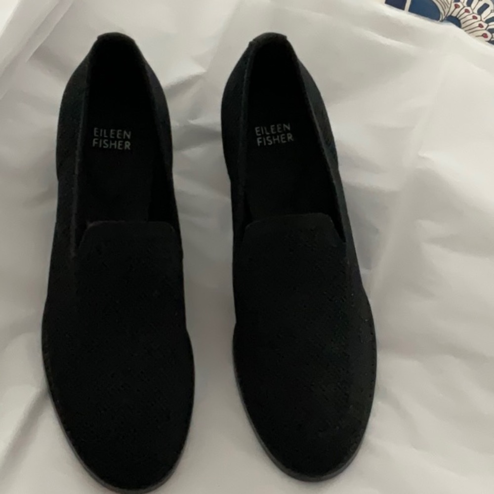 Eileen Fisher Vero Cuoio Shoes.  Stretch knit upper Black Size 8